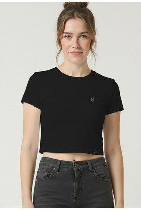 Camiseta Croped - Preto