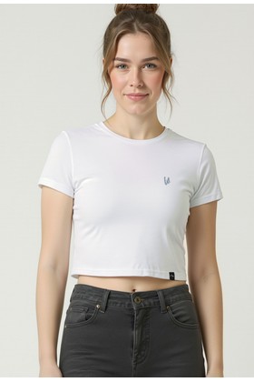 Camiseta Croped - Branco