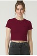Camiseta Croped - Bordô