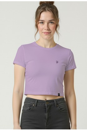 Camiseta Croped - Lilás