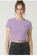 Camiseta Croped - Lilás