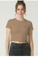 Camiseta Croped - Mocha Mousse
