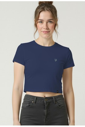Camiseta Croped - Azul Naval