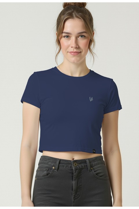 Camiseta Croped - Azul Naval