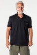 Camisa Polo Piquet Weller com Bolso, Etiqueta e Relevo - Preto