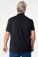 Camisa Polo Piquet  com Relevo e Bordado Marca e Logo - Preto