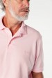 Camisa Polo Piquet  com Relevo e Bordado Marca e Logo - Rosa