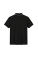Camisa Polo Piquet Bordada com Detalhes Manga e Gola - Preto