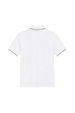 Camisa Polo Piquet Bordada com Detalhes Manga e Gola - Branco