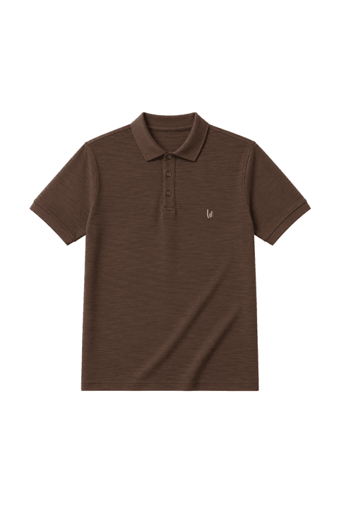 Camiseta Polo Manga Curta - Marrom