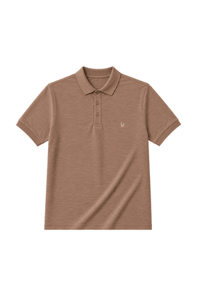 Camiseta Polo Manga Curta - Mocha Mousse