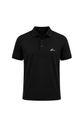 Camisa Polo Penteada Gola e Punhos em Retilinha - Preto