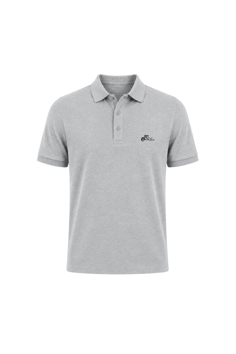 Camisa Polo Penteada Gola e Punhos em Retilinha - Cinza Mescla