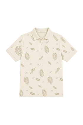 Camisa Polo Full Print Logo Weller - Off White