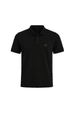 Camisa Polo Malha Gola em Relevo com Detalhes na Manga - Preto