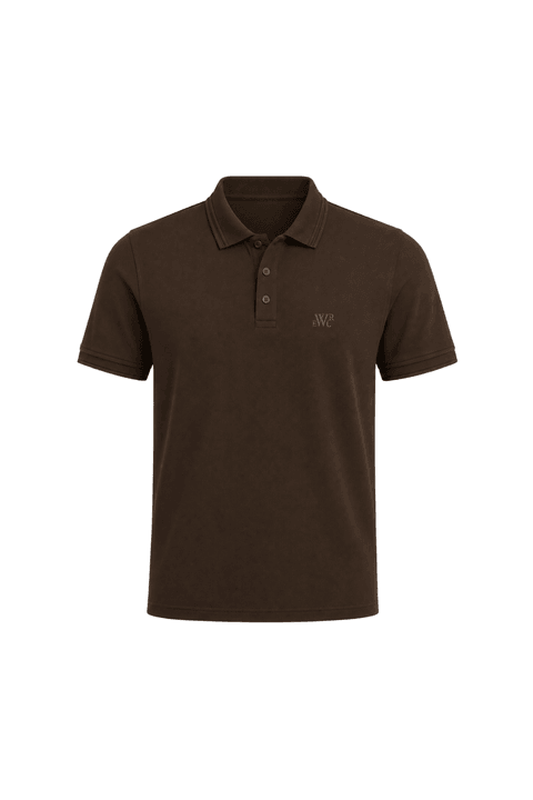 Camisa Polo Malha Gola em Relevo - Marrom - Weller
