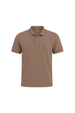 Camisa Polo Malha Gola em Relevo com Detalhes na Manga - Mocha Mousse