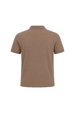 Camisa Polo Malha Gola em Relevo com Detalhes na Manga - Mocha Mousse