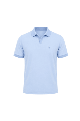 Camisa Polo Malha Manga Curta - Azul Claro