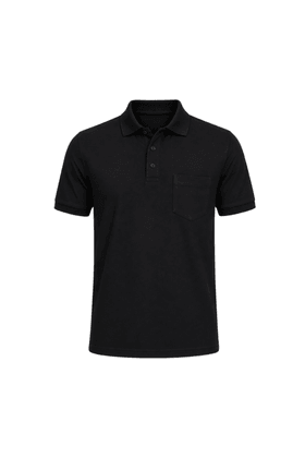 Camisa Polo com Bolso - Preto