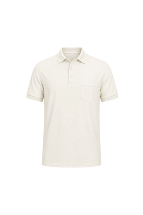 Camisa Polo com Bolso - Off White