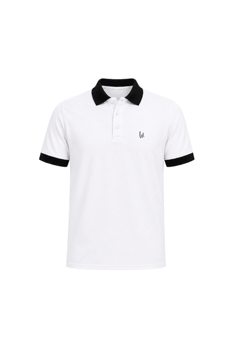 Camisa Polo Gola e Punhos em Retilínea - Branco