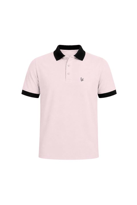 Camisa Polo Gola e Punhos em Retilínea - Rosa Antigo