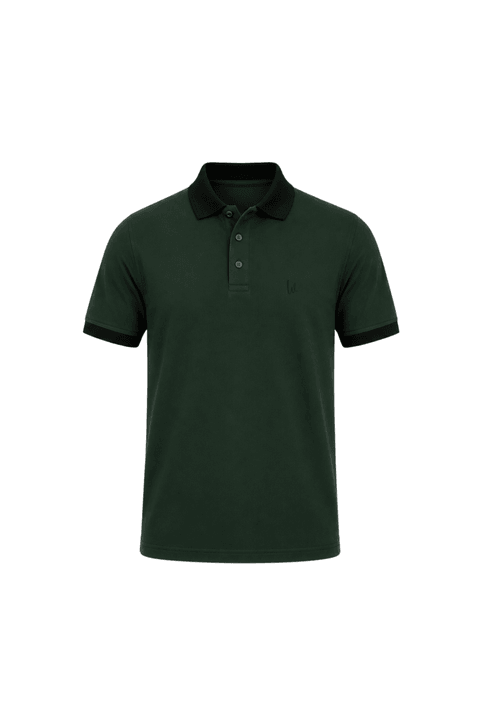 Camisa Polo Gola e Punhos em Retilínea - Verde Weller
