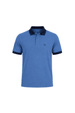 Camisa Polo Gola e Punhos em Retilínea - Azul Jeans