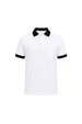 Camisa Polo com Bolso Gola e Punho em Retilinha - Branco