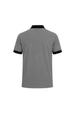 Camisa Polo com Bolso Gola e Punho em Retilinha - Cinza Médio