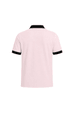 Camisa Polo com Bolso Gola e Punho em Retilinha - Rosa Antigo