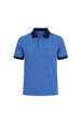 Camisa Polo com Bolso Gola e Punho em Retilinha - Azul Jeans