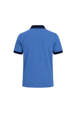 Camisa Polo com Bolso Gola e Punho em Retilinha - Azul Jeans