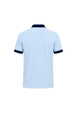 Camisa Polo com Bolso Gola e Punho em Retilinha - Azul Claro