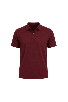 Camisa Polo com Ziper - Bordô