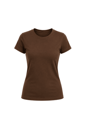 Camiseta Baby Look - Marrom