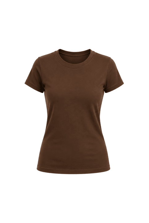 Camiseta Baby Look - Marrom