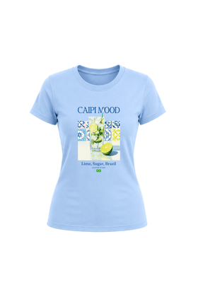 Camiseta Baby Look - Azul Claro