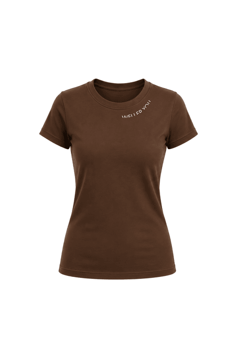 Camiseta Baby Look - Marrom