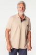 Camisa Polo Piquet Weller Jacquard Etiqueta com Bolso - Bege
