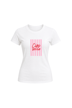 Camiseta Baby Look Estampada - Branco