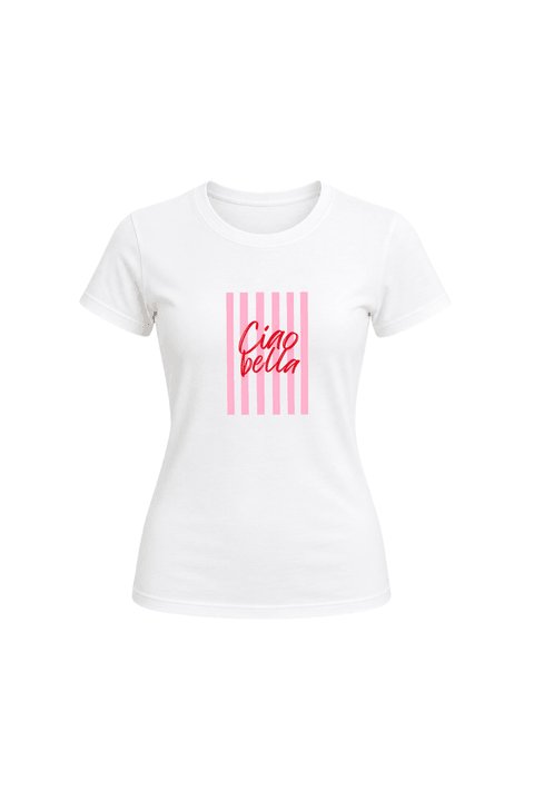 Camiseta Baby Look Estampada - Branco