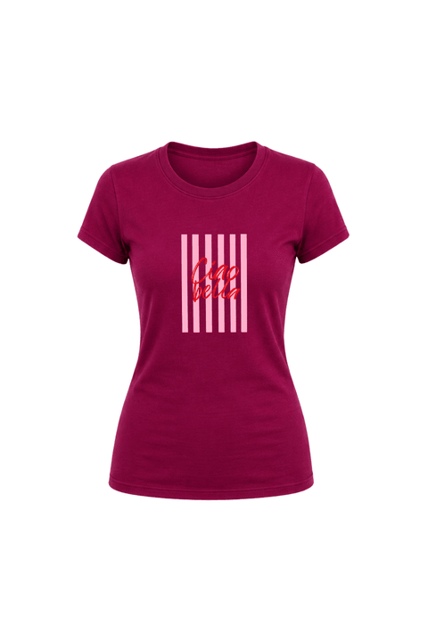 Camiseta Baby Look Estampada - Amaranth
