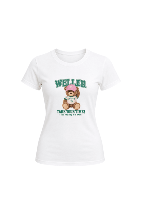 Camiseta Baby Look Estampada - Branco