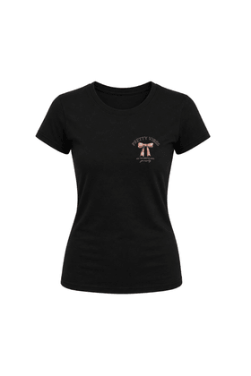 Camiseta Baby Look Estampada - Preto