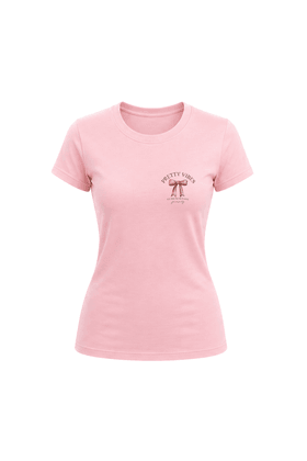 Camiseta Baby Look Estampada - Rosa