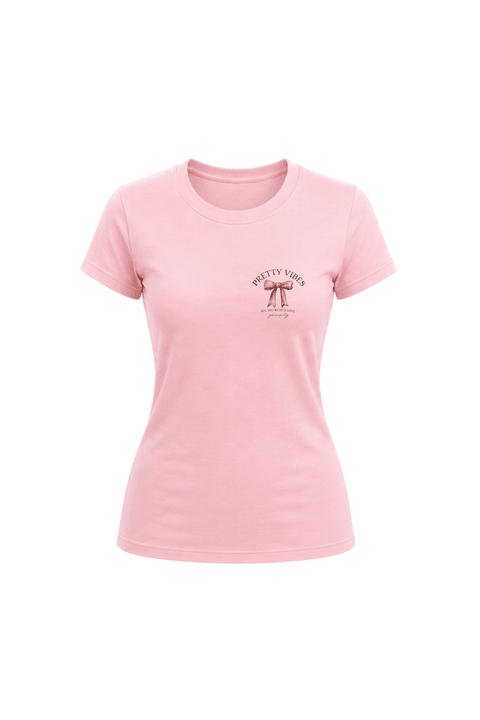 Camiseta Baby Look Estampada - Rosa