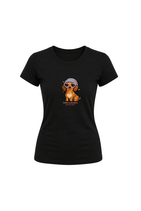 Camiseta Baby Look Estampada - Preto