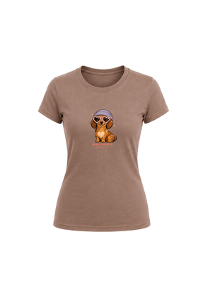 Camiseta Baby Look Estampada - Mocha Mousse